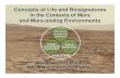 Concepts of Life and Biosignatures in the Contexts …...Concepts of Life and Biosignatures in the Contexts of Mars and Mars-analog Environments David J. Des Marais NASA Ames Research