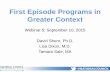 First Episode Programs in Greater Context · First Episode Programs in Greater Context Webinar 5: September 10, 2015 David Shern, Ph.D. ... services provided by the Supported Education