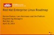 Red Hat Enterprise Linux Roadmap · Red Hat Enterprise Linux Roadmap Denise Dumas, Lars Herrmann and the Platform Engineering Managers Red Hat, Inc. April 15, 2014. DISCLAIMER The