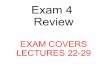 Exam 4 Review - University of Iowaastro.physics.uiowa.edu/~kaaret/s09/review4.pdfExam 4 Review EXAM COVERS LECTURES 22-29. Theoretically is there a center of the universe? Is there