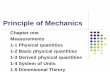Principle of Mechanics · 2012-10-03 · physical quantities and it required to define this quantity. The standard unit for a particular physical quantity is only valid for that quantity.