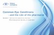 Common Eye Conditions - Vision Initiative · Common Eye Conditions - and the role of the pharmacist Speaker: ... Blindness and vision impairment in Australia Center for Eye Research