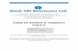 CODE OF ETHICS & CONDUCT - Bank SBI Botswana Ltd€¦ · CODE OF ETHICS & CONDUCT 1.0 Introduction This Code of Conduct and Ethics (the 'Code') describes some of the responsibilities