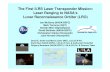 The First ILRS Laser Transponder Mission: Laser …...The First ILRS Laser Transponder Mission: Laser Ranging to NASA's Lunar Reconnaissance Orbiter (LRO) David E. Smith and Maria