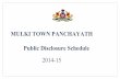 MULKI TOWN PANCHAYATH Public Disclosure …...MULKI TOWN PANCHAYATH Public Disclosure Schedule 2014-15 Manual on Public Disclosure Schedules CMAK | 2 Sl.no Particulars Page. no 1 Urban