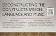 Handout CONSTRUCTS: SPEECH, LANGUAGE, AND MUSIC · 2018-10-02 · RELEVANCE • Speech, language, and music exist as different constructs • Features and functions in modern society