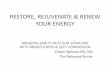 RESTORE, REJUVENATE & RENEW YOUR ENERGY · 2014-10-16 · restore, rejuvenate & renew your energy bringing sanity into our work day with mindfulness & self-compassion eileen spillane