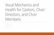 Vocal Mechanics and Health for Cantors, Choir Directors ...€¦ · Vocal Mechanics and Health for Cantors, Choir Directors, and Choir Members B E N J A M I N M . C O X D I R E C