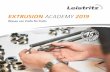 EXTRUSION ACADEMY 2019 - Leistritz€¦ · TRAININGSPROGRAMM 2019 Die Leistritz Extrusion Academy ermöglicht mit den verschiedenen Schulungs-modulen BASIC, PRO und Pharma intensives