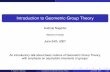 Introduction to Geometric Group Theory - BGUbarakw/probseminar/nagorko/slides.pdf · Introduction Dictionary deﬁnition of Geometric Group Theory What is Geometric Group Theory?