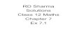 RD Sharma Solutions Class 12 Maths Chapter 7 Ex 7 · 2018-10-17 · RD Sharma Solutions Class 12 Maths Chapter 7 Ex 7.1. Adjoint and Inverse of Matrix Ex 7.1 Q1(i) Adjoint and Inverse