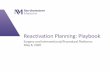 Reactivation Planning: Playbook · 24.04.2020  · Endo – GI. Interventional Cardiology and Radiology. Local Resources Pre-op clinic capacity. Use telemedicinewherever possible.