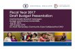 Fiscal Year 2017 Draft Budget Presentation€¦ · Fiscal Year 2017 Draft Budget Presentation Central Health Board of Managers; Budget and Finance Committee July 20, 2016 Jeff Knodel,
