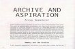 ARCHIVE AND ASPIRATION - Willem de Kooning …...ARCHIVE AND ASPIRATION Arjun Appadurai Soci.1 memory remains 9 mvstcry to most of us.lfue. Ihcrt has ~cn much ucel lent wo>rl
