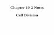 Chapter 10-2 Notes Cell Divisionnewburyparkhighschool.net/stillwagon/biocp/Current Notes/Chapter … · Mitosis: nucleus divides into 2 nuclei, each with the same number and kind