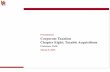 Presentation: Corporate Taxation Chapter Eight: Taxable ... · Chapter 9)). *Various types of consideration might be paid for these acquired T assets: cash, promissory notes, bonds