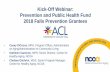 Kick-Off Webinar: Prevention and Public Health …...Kick-Off Webinar: Prevention and Public Health Fund 2018 Falls Prevention Grantees • Casey DiCocco, MPH, Program Officer, Administration