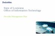 State of Louisiana Office of Information Technology ... · management readiness to define scope and timeline for each opportunity Develop detailed business cases to determine ROI,
