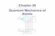 Chapter 28 Quantum Mechanics of Atoms - uml.edufaculty.uml.edu/slaycock/95.104/documents/Lecture_20_Quantum.pdf28.1 Quantum Mechanics – “The” Theory Quantum mechanics incorporates