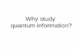 Why study quantum information? - Caltech Particle Theorypreskill/talks/CSSQI-2012-preskill.pdf · the macroscopic world is classical. the microscopic world is quantum. Goal of QIS: