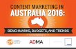 CONTENT MARKETING IN AUSTRALIA 2016...2015/11/16  · WELCOME Hello, Content Marketers, Welcome to the fourth annual Content Marketing in Australia 2016: Benchmarks, Budgets, and Trends