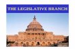 THE LEGISLATIVE BRANCH - WordPress.com · • The prime role of the legislative branch is lawmaking. • Each house follows a similar process in passing bills, but may follow different