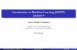Introduction to Machine Learning (67577) Lecture 4shais/Lectures2014/lecture4.pdf · Introduction to Machine Learning (67577) Lecture 4 Shai Shalev-Shwartz School of CS and Engineering,