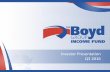 Investor Presentation Q3 2016 - Boyd Group · Investor Presentation Q3 2016. 2 This presentation contains forward-looking statements, other than historical facts, which reflect the