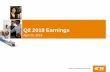 Q2 2018 Earnings · 2018-04-25 · Q2 2018 Earnings April 25, 2018. Forward-Looking Statements and Non-GAAP Measures 2 Forward-Looking Statements This presentation contains certain