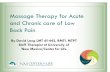 Massage Therapy for Acute and Chronic care of Low Back Pain therapy.pdf · Massage Therapy for Acute and Chronic care of Low Back Pain By David Lang LMT #1442, RMTI, MTPT Staff Therapist