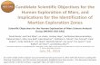 Candidate Scientific Objectives for the Human Exploration ... · human mission, with a mixture of both scientific (MEPAG Goals 1-3) and preparation (MEPAG Goal 4) objectives. Thus,