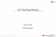 1Q'17 Earnings Release - LG USA...Consolidated Earnings and Outlook Income Analysis EBITDANet Profit 391.7 1,344.2 959.5 835.7 921.5 Net financial income/expense Operating Income 109.2