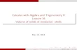Calculus with Algebra and Trigonometry II Lecture 16 ...frooney/M217_17_Volb.pdf · Calculus with Algebra and Trigonometry II Lecture 16Volume of solids of revolution: shellsMar 19,