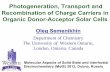 Photogeneration, Transport and Recombination of Charge ... · Photogeneration, Transport and Recombination of Charge Carriers in Organic Donor-Acceptor Solar Cells Oleg Semenikhin