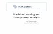 Machine Learning and Metagenome Analysis€¦ · Overview of metagenome analysis • What is metagenomics? – The study of the collective genomic material from environmental samples,