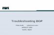 Troubleshooting BGP - Apricot · PDF file into the BGP table • BGP table is NOT the RIB BGP table, as with OSPF table, ISIS table, static routes, etc, is used to feed the RIB, and