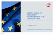 GDPR - HOW IS INDUSTRY ADDRESSING THE LEGISLATIONThe EU GDPR timeline Setting the scene… January 2012 Initial proposal by EU Commission June 2015 Approval by Council of EU April