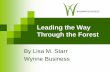 Leading the Way Through the Forest - Wynne Business · Disidentification ... Building teams after change 62% Focusing on culture/skill changes 62% Rewarding success 60% Source: PricewaterhouseCoopers
