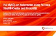 HA MySQL on Kubernetes using Percona XtraDB Cluster and ProxySQL · Short introduction to Kubernetes, Percona XtraDB Cluster (PXC) and ProxySQL Hands-on deployment of a High Available