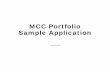 MCC Portfolio Sample Application · The application dashboard provides an overview of all requirements for the credential. To begin the MCC application, you will need to click on