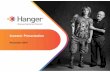 Hanger Investor Presentation November 2019 (11.12.19) Version 2 · 2019-11-14 · 6iziryi ']gpi 1erekiqirx 6'1 'irxvep *yrgxmsr (vmziw 0s[iv (mwepps[ih 6iziryi xlsywerhw 6ihygih hmwepps[ih