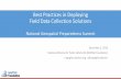 Best Practices in Deploying Field Data Collection Solutions€¦ · Best Practices in Deploying Field Data Collection Solutions National Geospatial Preparedness Summit December 3,