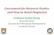 Coursework for Research Studies and How to Avoid Plagiarism · Coursework for Research Studies. 3 Compulsory Coursework Components Compulsory coursework Generic Graduate School ...