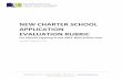 NEW CHARTER SCHOOL APPLICATION EVALUATION RUBRIC · The New Charter School Application Evaluation Rubric (Rubric) provides the authorizer and application evaluators with a means of