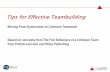 Tips for Effective Teambuilding - NC IPMA-HR teambuilding.pdf · Tips for Effective Teambuilding ... Based on concepts from The Five Behaviors of a Cohesive Team from Patrick Lencioni