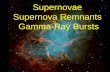 Supernovae Supernova Remnants Gamma-Ray Bursts · Regions and Supernovae • Spatial and temporal coincidence of GRB 980425 with SN 1998bw (Type Ic) • Reddened supernova emissions