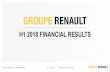H1 2018 FINANCIAL RESULTS - Renault · investor relations –h1 2018 presentation july 27th 2018 property of groupe renault 13 h1 2018 financial results in million euros h1 2017 h1