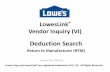 LowesLink® Vendor Inquiry• Chargeback 12 • Individual Example 15 • Application Questions 21 • Notes: • Reference “LowesLink® Vendor Inquiry - Deduction Search” training