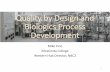 Quality by Design and Biologics Process Develop Process Development and Quality by Design (QbD) Section