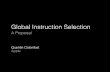 Global Instruction Selection - LLVMllvm.org/devmtg/2015-10/slides/Colombet-GlobalInstructionSelection.pdf%res = bitcast i64 %and to double ret double %res }q foo: val = … VMOVDRR